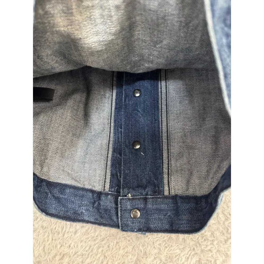 NWOT True Religion Womens S/P Denim Jacket Made-USA Button-Up Faded Blue Casual - Picture 10 of 12